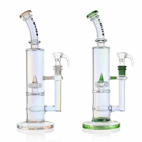 10" Dual Chamber Scientific Bong with Inline and Rocket Perc | Croia Glass