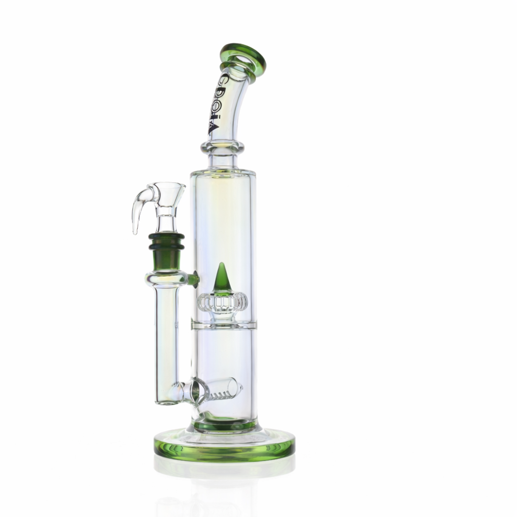 10" Dual Chamber Scientific Bong with Inline and Rocket Perc | Croia Glass