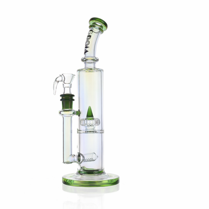 10" Dual Chamber Scientific Bong with Inline and Rocket Perc | Croia Glass