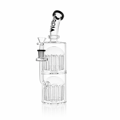 11" Double Tree Perc Scientific Glass Bong | Croia Glass