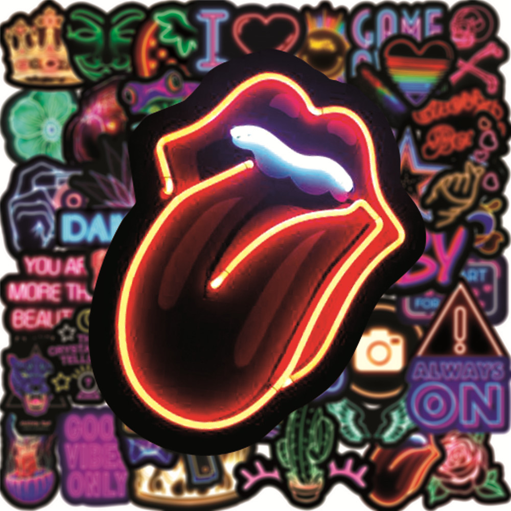 Waterproof Neon Cartoon Stickers