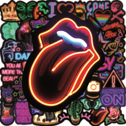 Waterproof Neon Cartoon Stickers