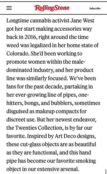 Twenties Collection Hand Pipe | Amber