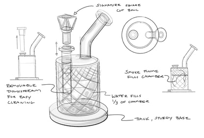 Twenties Collection Water Pipe | Amber