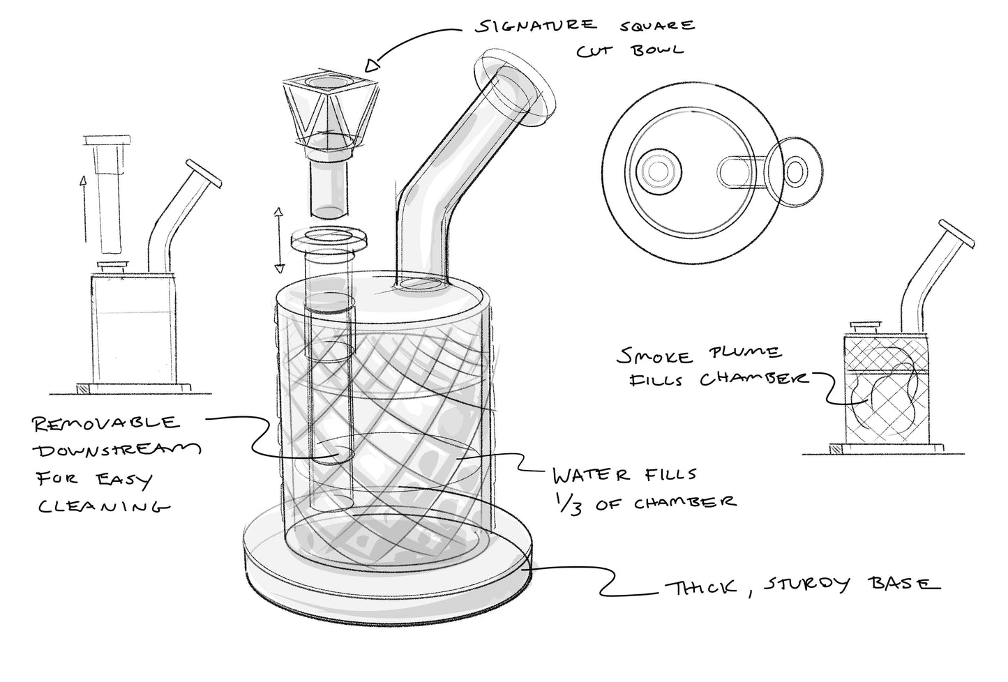 Twenties Collection Water Pipe | Teal