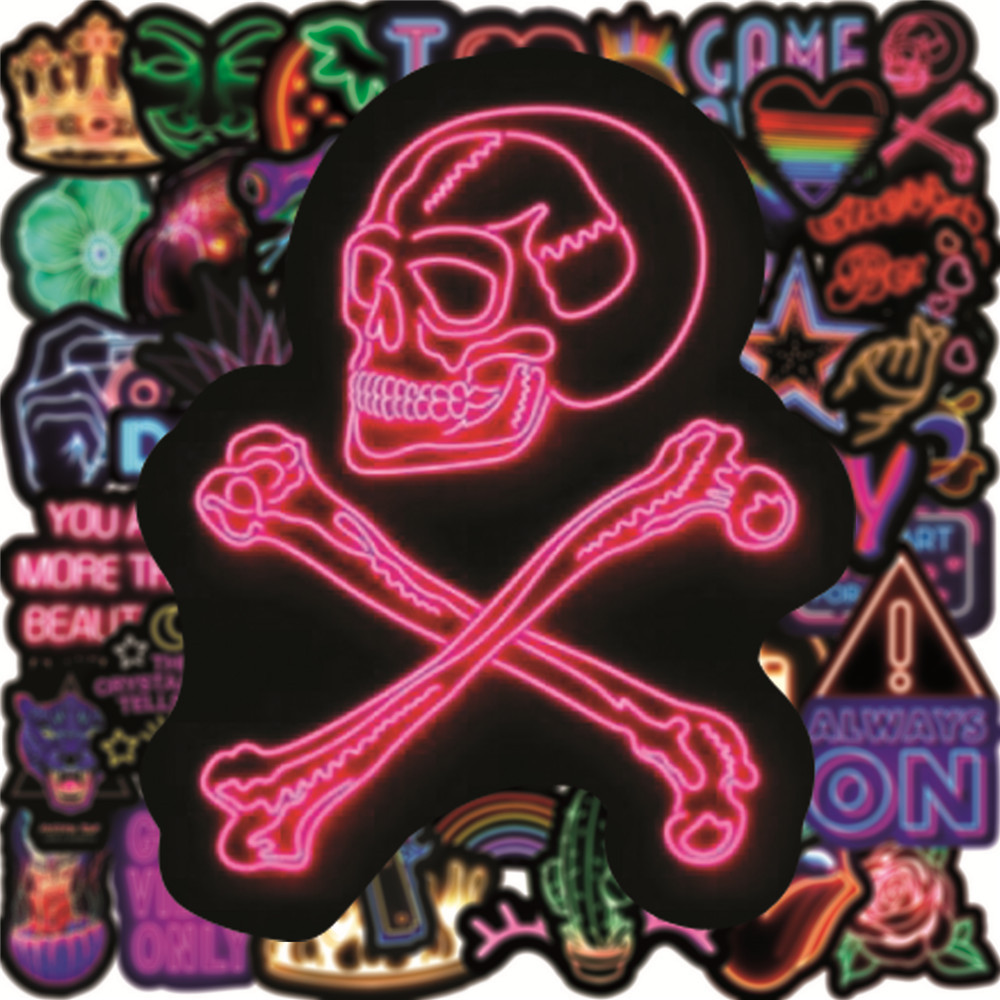 Waterproof Neon Cartoon Stickers
