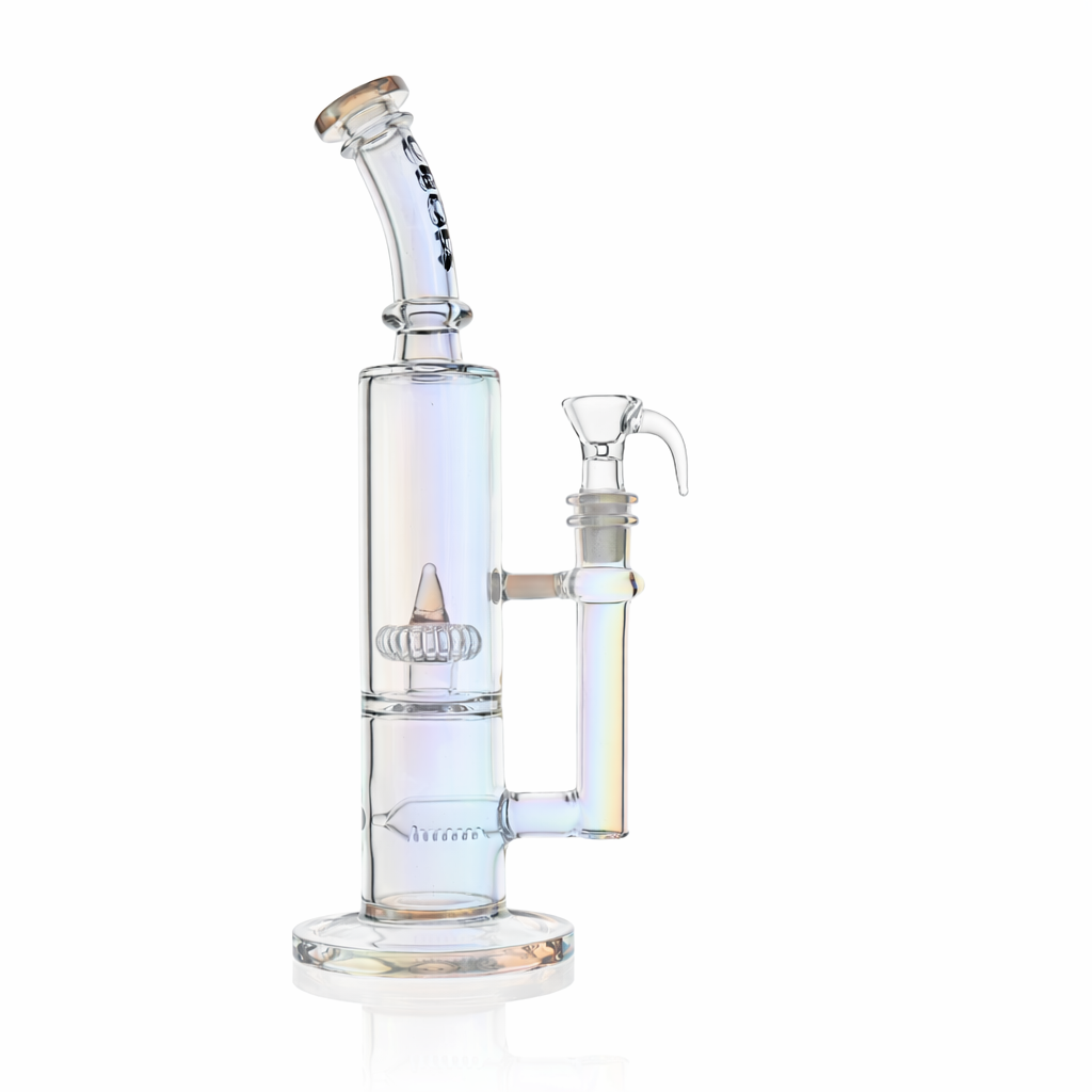 10" Dual Chamber Scientific Bong with Inline and Rocket Perc | Croia Glass