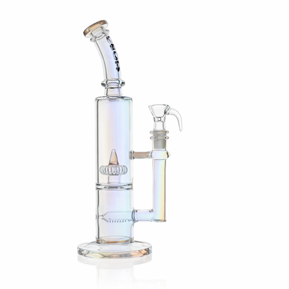 10" Dual Chamber Scientific Bong with Inline and Rocket Perc | Croia Glass