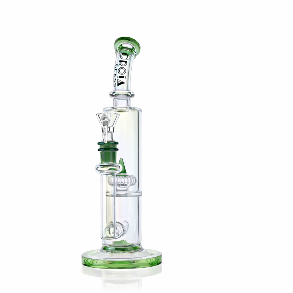 10" Dual Chamber Scientific Bong with Inline and Rocket Perc | Croia Glass